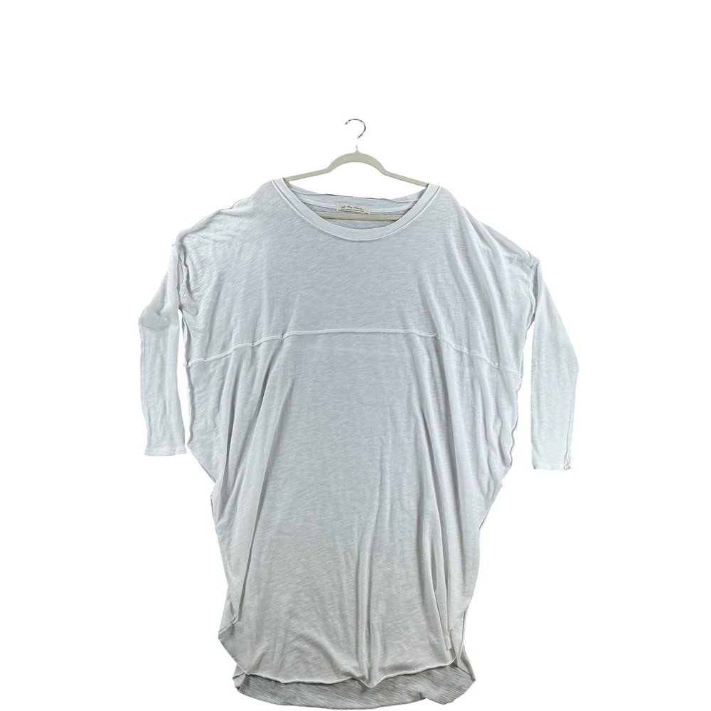 Free People We The Free Oversized Dolman Tunic Top White Gray OB997322 Small